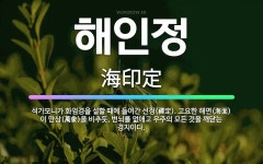 🌟해인정: 석가모니가 화엄경을 설할 때에 들어간 선정(禪定). 고요한 해면(海面)이 만상(萬象)을 비추듯,... - 표준국어대사전