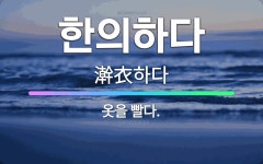 🌟한의하다: 옷을 빨다. - 표준국어대사전