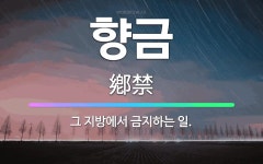 🌟향금: 그 지방에서 금지하는 일. - 표준국어대사전