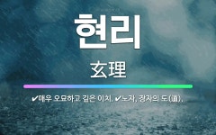 🌟현리: 노자, 장자의 도(道)., 매우 오묘하고 깊은 이치. - 표준국어대사전