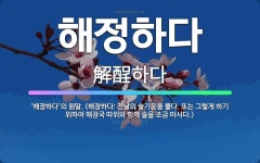🌟해정하다: ‘해장하다’의 원말. (해장하다: 전날의 술기운을 풀다. 또는 그렇게 하기 위하여 해장국 따위... - 표준국어대사전