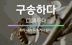 🌟구송하다: 소리 내어 외우거나 읽다. - 표준국어대사전