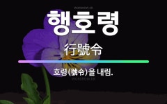 🌟행호령: 호령(號令)을 내림. - 표준국어대사전