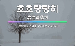 🌟호호탕탕히: 끝없이 넓고 넓게., 기세 있고 힘차게. - 표준국어대사전