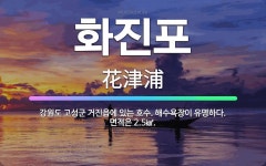 🌟화진포: 강원도 고성군 거진읍에 있는 호수. 해수욕장이 유명하다. 면적은 2.5㎢. - 표준국어대사전