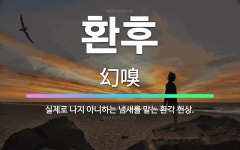 🌟환후: 실제로 나지 아니하는 냄새를 맡는 환각 현상. - 표준국어대사전