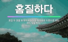 🌟홈질하다: 옷감 두 장을 포개어 바늘땀을 위아래로 드문드문 호는 바느질을 하다. - 표준국어대사전