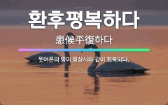 🌟환후평복하다: 웃어른의 병이 평상시와 같이 회복되다. - 표준국어대사전