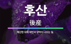 🌟후산: 해산한 뒤에 태반과 양막이 나오는 일. - 표준국어대사전