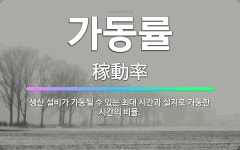🌟가동률: 생산 설비가 가동될 수 있는 최대 시간과 실지로 가동한 시간의 비율. - 표준국어대사전