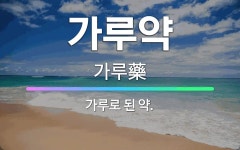 🌟가루약: 가루로 된 약. - 표준국어대사전