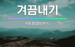 🌟겨끔내기: 서로 번갈아 하기. - 표준국어대사전
