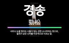 🌟경송: 서리나 눈을 맞아도 시들지 않는 강한 소나무라는 뜻으로, 절개가 굳은 신하를 비유적으로 이르는 말. - 표준국어대사전