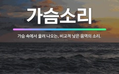 🌟가슴소리: 가슴 속에서 울려 나오는, 비교적 낮은 음역의 소리. - 표준국어대사전