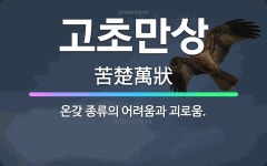 🌟고초만상: 온갖 종류의 어려움과 괴로움. - 표준국어대사전