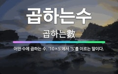 🌟곱하는수: 어떤 수에 곱하는 수. ‘10×5’에서 ‘5’를 이르는 말이다. - 표준국어대사전
