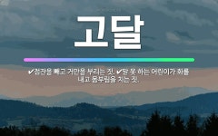 🌟고달: 점잔을 빼고 거만을 부리는 짓., 말 못 하는 어린이가 화를 내고 몸부림을 치는 짓. - 표준국어대사전