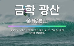 🌟금학 광산: 경상북도 의성군 옥산면에 있는 광산. 금, 은, 구리, 납, 아연 따위를 산출한다. - 표준국어대사전