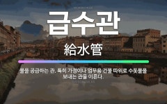 🌟급수관: 물을 공급하는 관. 특히 가정이나 업무용 건물 따위로 수돗물을 보내는 관을 이른다. - 표준국어대사전