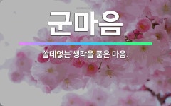 🌟군마음: 쓸데없는 생각을 품은 마음. - 표준국어대사전