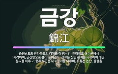 🌟금강: 충청남도와 전라북도의 경계를 이루는 강. 전라북도 장수군에서 시작하여, 군산만으로 흘러 들어간다.... - 표준국어대사전