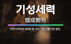 🌟기성세력: 이미 이루어진 권세와 힘. 또는 그런 것을 가진 집단. - 표준국어대사전