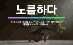 🌟노름하다: 돈이나 재물 따위를 걸고 주사위, 골패, 마작, 화투, 트럼프 따위를 써서 서로 내기를 하다. - 표준국어대사전