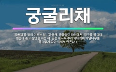 🌟궁굴리채: ‘궁굴채’를 달리 이르는 말. (궁굴채: 풍물놀이 따위에서, 장구를 칠 때에 왼손에 쥐고 장단... - 표준국어대사전