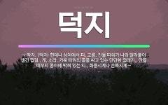 🌟덕지: → 딱지. (딱지: 헌데나 상처에서 피, 고름, 진물 따위가 나와 말라붙어 생긴 껍질., 게, 소... - 표준국어대사전