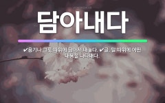 🌟담아내다: 용기나 그릇 따위에 담아서 내놓다., 글, 말 따위에 어떤 내용을 나타내다. - 표준국어대사전