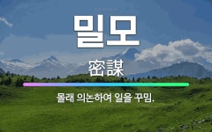 🌟밀모: 몰래 의논하여 일을 꾸밈. - 표준국어대사전