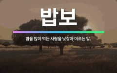 🌟밥보: 밥을 많이 먹는 사람을 낮잡아 이르는 말. - 표준국어대사전