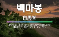 🌟백마봉: 금강산에 있는 산봉우리. 장안사(長安寺), 명경대(明鏡臺), 영원암(靈源庵) 따위의 명승지가 있... - 표준국어대사전