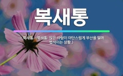 🌟복새통: → 북새통. (북새통: 많은 사람이 야단스럽게 부산을 떨며 법석이는 상황.) - 표준국어대사전