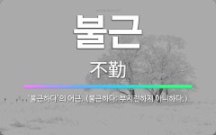 🌟불근: ‘불근하다’의 어근. (불근하다: 부지런하지 아니하다.) - 표준국어대사전