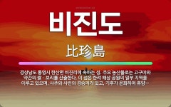 🌟비진도: 경상남도 통영시 한산면 비진리에 속하는 섬. 주요 농산물로는 고구마와 약간의 쌀ㆍ보리를 산출한다... - 표준국어대사전