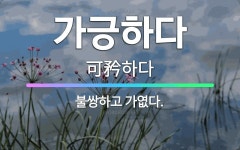 가긍하다: 불쌍하고 가엾다. - 표준국어대사전