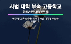 🌟사범 대학 부속 고등학교: 연구 및 교육 실습을 위하여 사범 대학에 부설한 고등학교. - 표준국어대사전