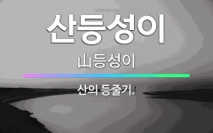 🌟산등성이: 산의 등줄기. - 표준국어대사전