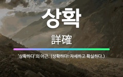 🌟상확: ‘상확하다’의 어근. (상확하다: 자세하고 확실하다.) - 표준국어대사전