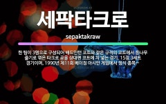 🌟세팍타크로: 한 팀이 3명으로 구성되어 배드민턴 코트와 같은 규격의 코트에서 등나무 줄기로 엮은 타크로 ... - 표준국어대사전