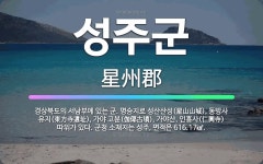 🌟성주군: 경상북도의 서남부에 있는 군. 명승지로 성산산성(星山山城), 동방사 유지(東方寺遺址), 가야 고... - 표준국어대사전
