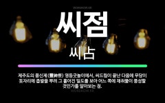 🌟씨점: 제주도의 풍신제(豐神祭) 영등굿놀이에서, 씨드림이 끝난 다음에 무당이 돗자리에 좁쌀을 뿌려 그 흩... - 표준국어대사전