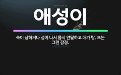 🌟애성이: 속이 상하거나 성이 나서 몹시 안달하고 애가 탐. 또는 그런 감정. - 표준국어대사전