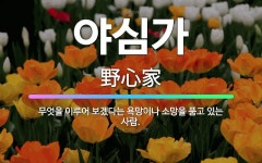 🌟야심가: 무엇을 이루어 보겠다는 욕망이나 소망을 품고 있는 사람. - 표준국어대사전