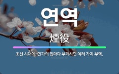 🌟연역: 조선 시대에, 민가의 집마다 부과하던 여러 가지 부역. - 표준국어대사전