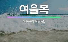 🌟여울목: 여울물이 턱진 곳. - 표준국어대사전