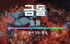 🌟금돌: 금이 들어 있는 광석. - 표준국어대사전