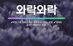 🌟와락와락: 어떤 기운 따위가 매우 성하게 솟구치는 모양., 잇따라 갑자기 행동하는 모양. - 표준국어대사전