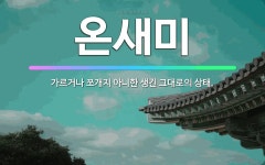 🌟온새미: 가르거나 쪼개지 아니한 생긴 그대로의 상태. - 표준국어대사전